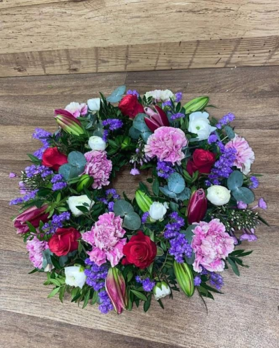 Whreath - Bright colour whreath arrangement